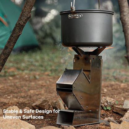 Portable Rocket Stove – Detachable Wood-Burning for Camping | Traverseon