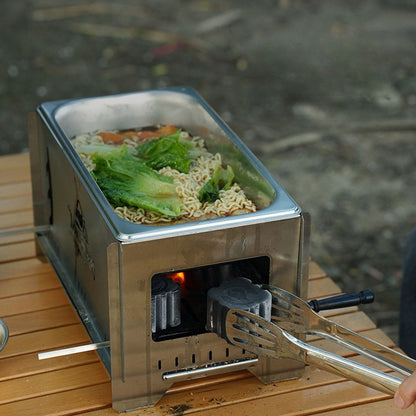 Multi-Function Charcoal Camp Stove – Dual-Zone Cooking, 3-Level Heat | Traverseon