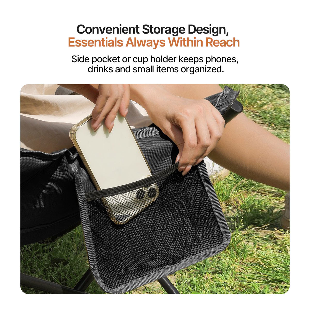 Outdoor Recliner Chair - Adjustable Gear Positions Foldable for Camping, Sports Events, Beach | Traverseon