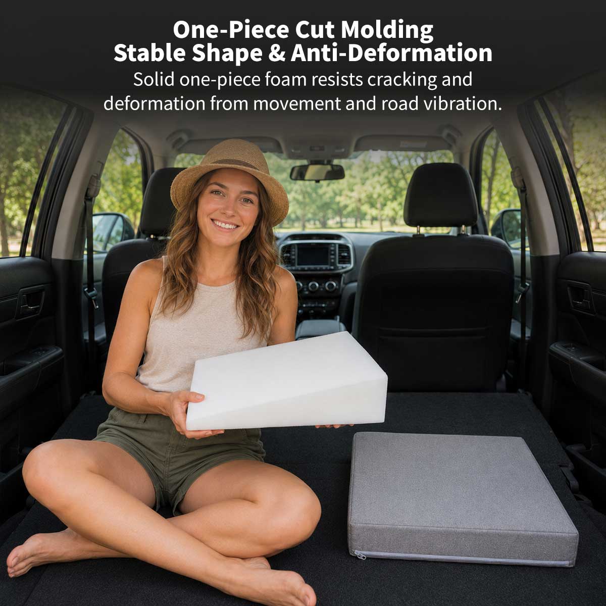 Car Bed Leveling Wedge Pad – 3 Piece 37.8 Inch High-Density Foam | Traverseon