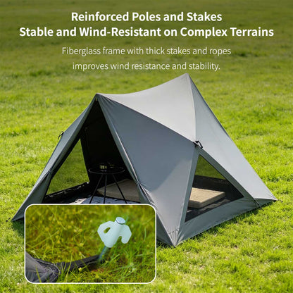 Black Coated Automatic Camping Tent – UPF50+ Waterproof Pop Up Shelter | Traverseon