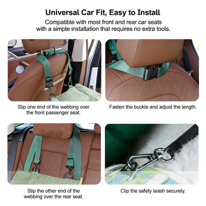 Dog Car Seat 3-in-1 Pet Travel Carrier Washable Safe for Small Medium Pets | Traverseon