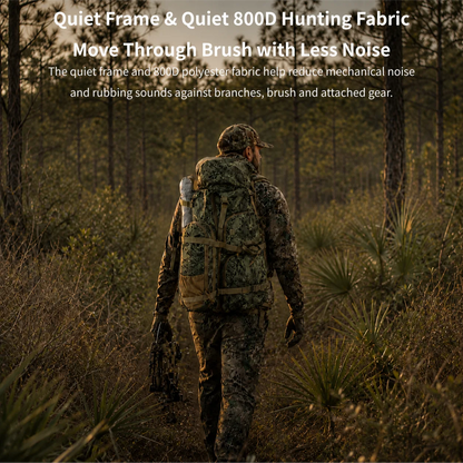 65.5L Camo Framed Hunting Backpack – 88 lb Max Load Meat Hauler | Traverseon
