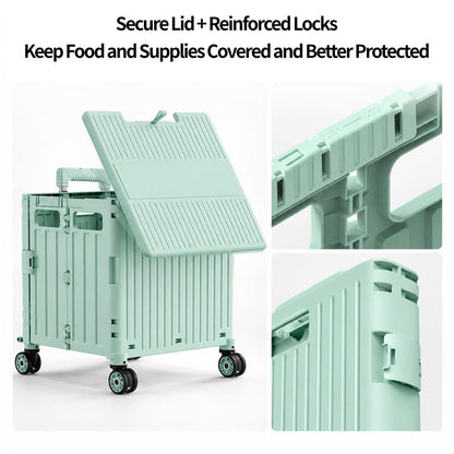 45L/65L Folding Utility Cart – Camping Crate with Stair-Climbing Wheels | Traverseon