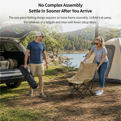 Padded Reclining Camping Chair – 3/4-Position Folding Lounger | Traverseon