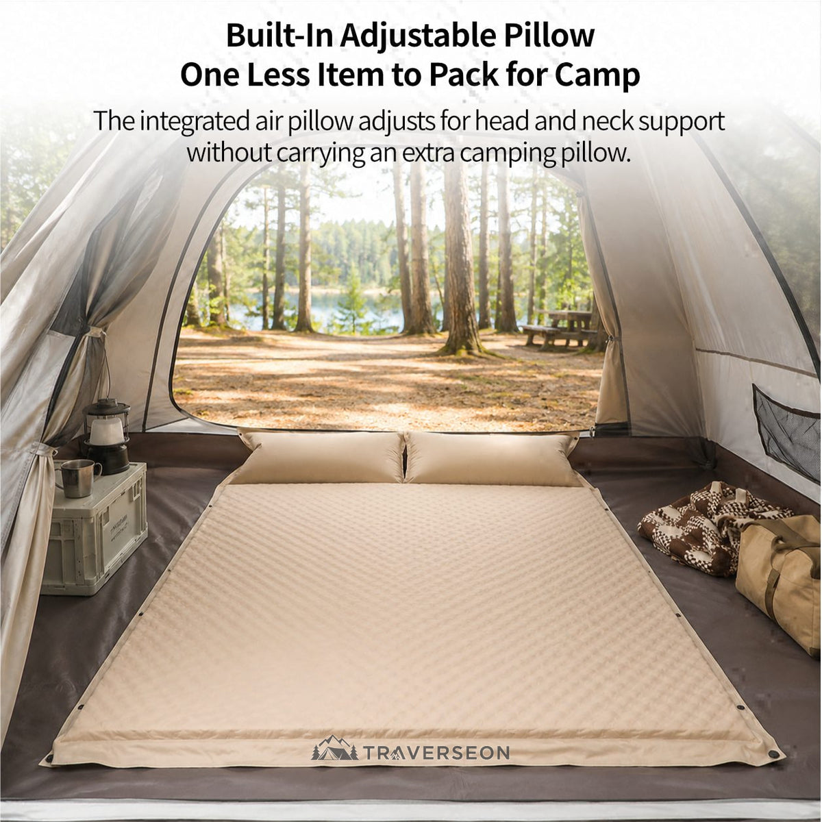 Automatic Inflatable Camping Mattress – Moisture-Proof,Back-Support,Portable|Traverseon