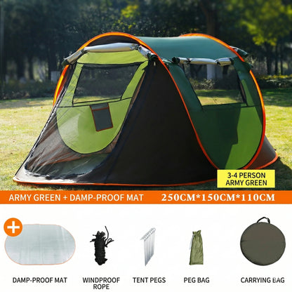 Automatic Pop-up Camping Tent – 3-8 Person Waterproof Instant Setup Shelter with Porch | Traverseon