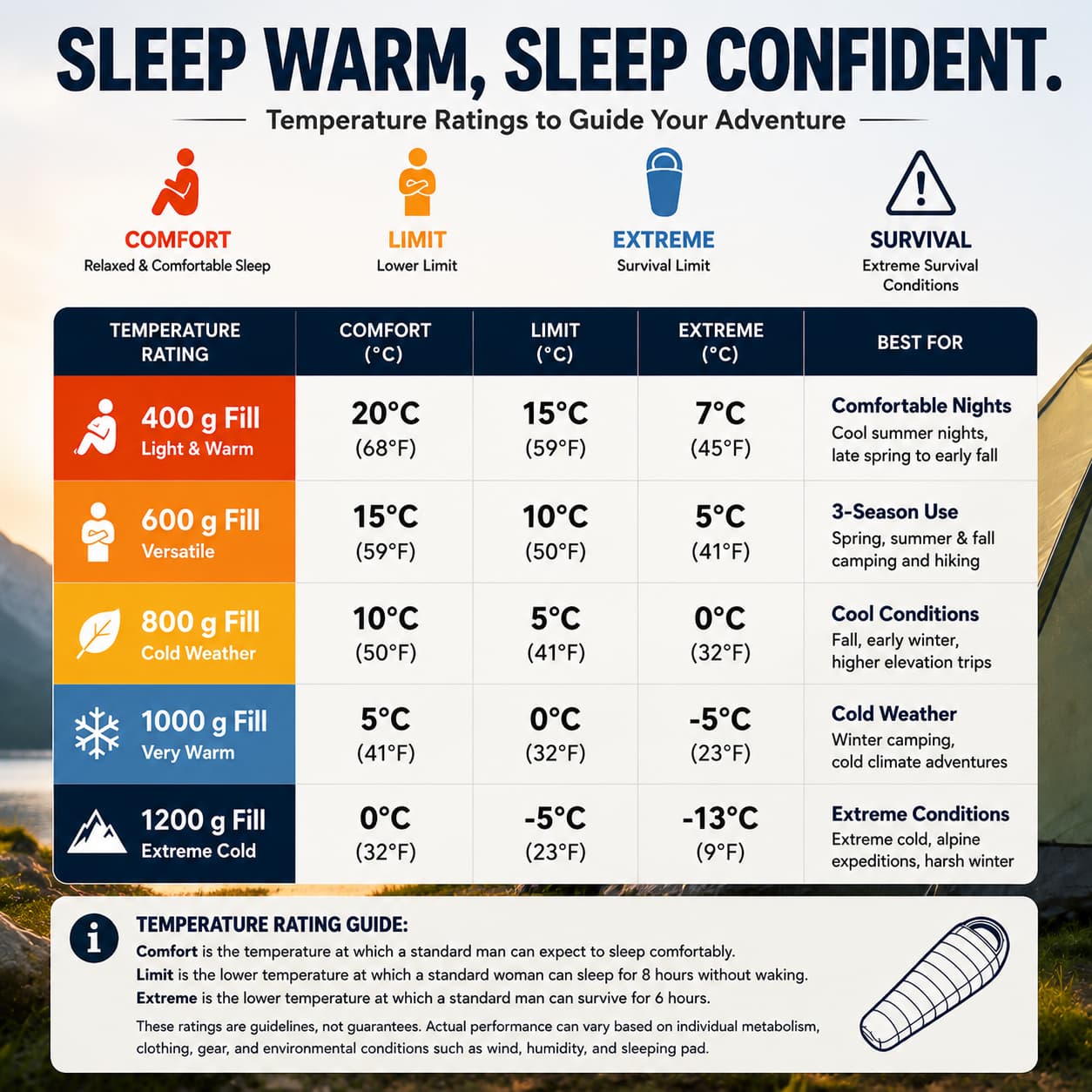 Down Mummy Sleeping Bag for Adults – 9°F–45°F Temperature Options | Traverseon