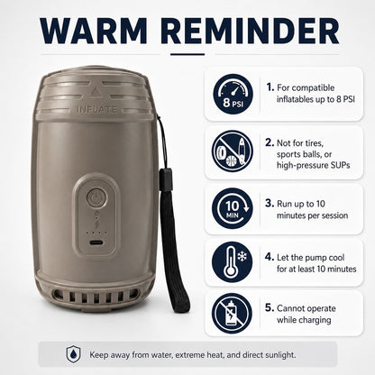 Rechargeable Air Pump for Inflatables – 2500mAh Camping Pump | Traverseon