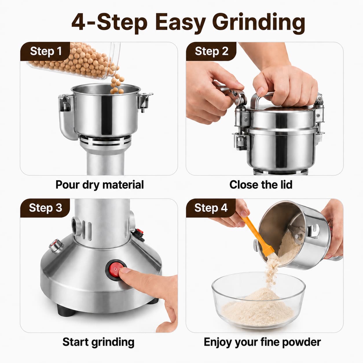 350g Electric Kitchen Grinder – High-Speed Spice & Grain Mill | Traverseon