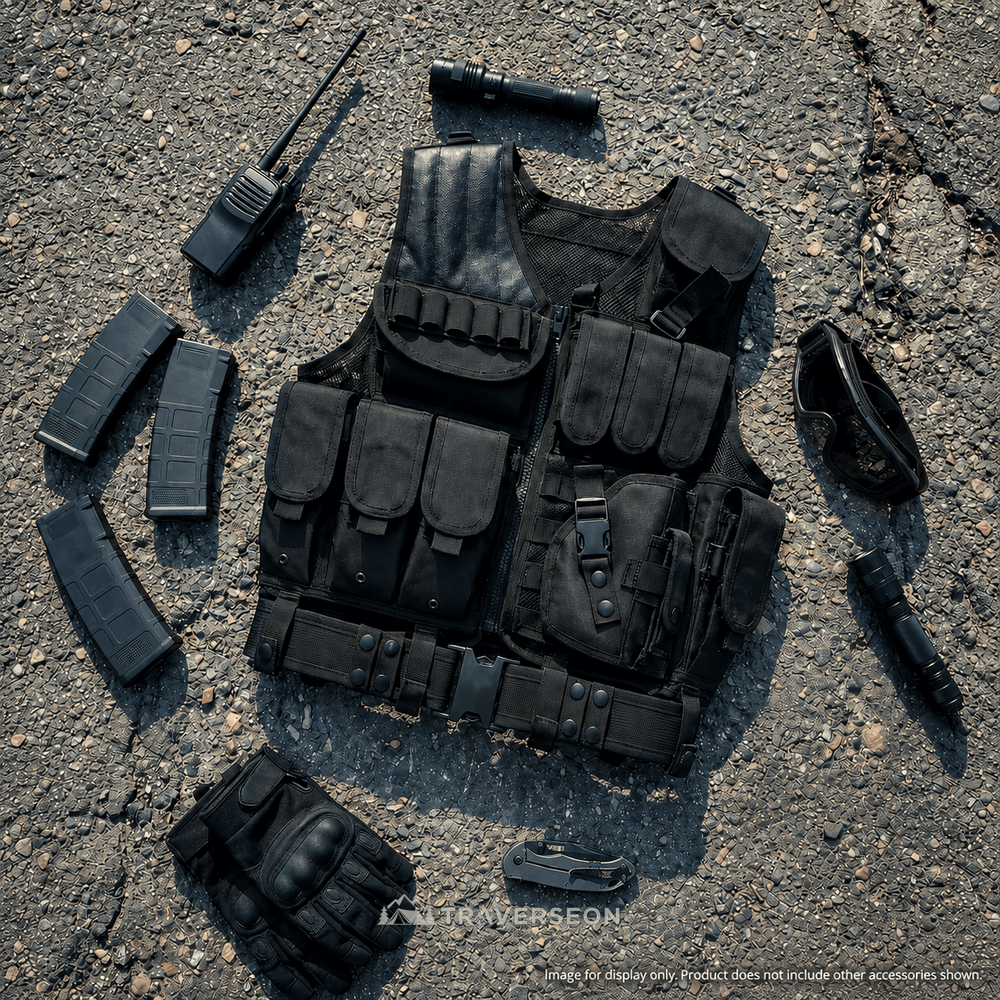 600D Tactical MOLLE Vest – Adjustable 3.09 lb Mesh Loadout | Traverseon
