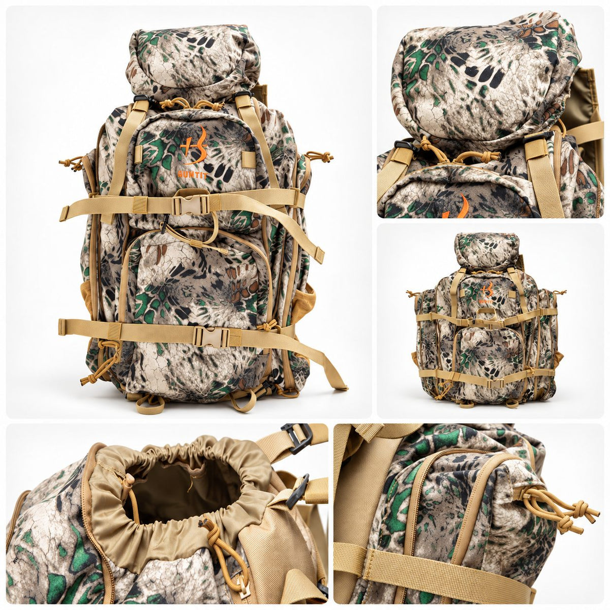65.5L Camo Framed Hunting Backpack – 40 kg (88 lb) Max Load Meat Hauler | Traverseon