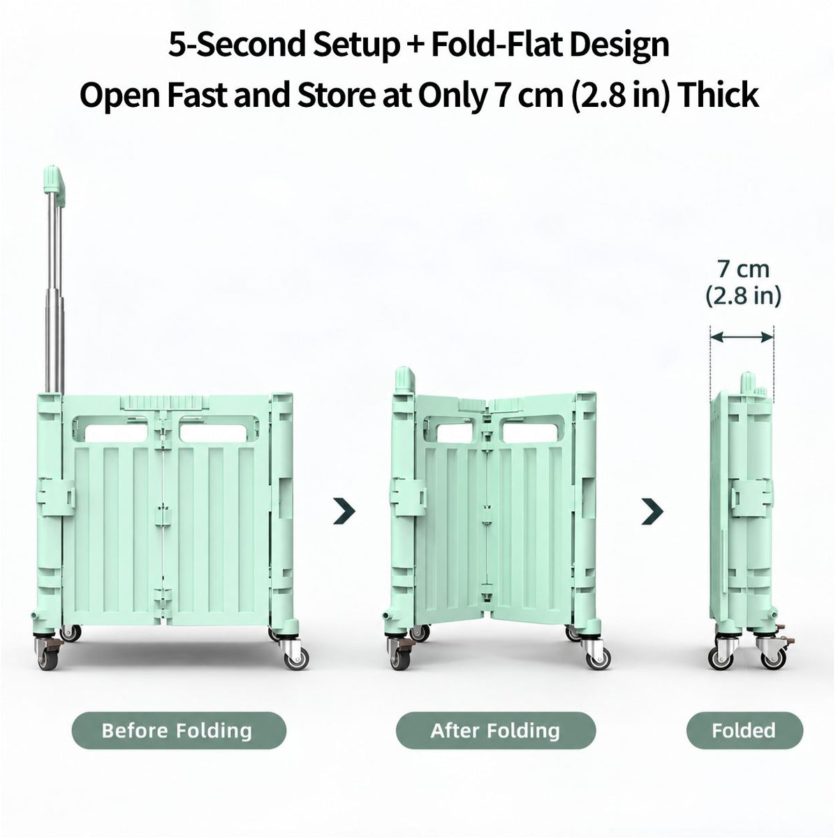 45L/65L Folding Utility Cart – Camping Crate with Stair-Climbing Wheels | Traverseon