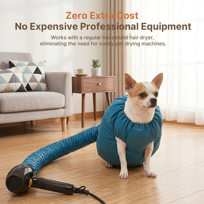 Dryer Dog Pet Drying Bag – 360° Circulating Hair Lock Hands-Free | Traverseon