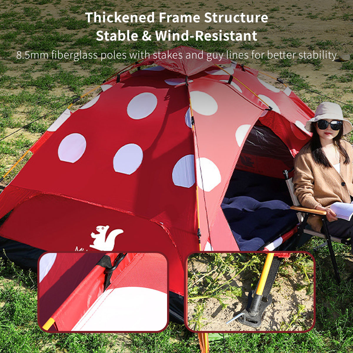 Spring Automatic Camping Tent – 3–4 Person Waterproof UV Sun Shelter | Traverseon