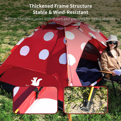 Spring Automatic Camping Tent – 3–4 Person Waterproof UV Sun Shelter | Traverseon