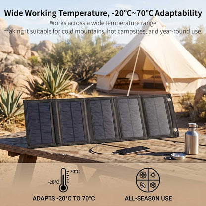 20W Foldable Solar Panel – Portable USB Charger for Camping | Traverseon