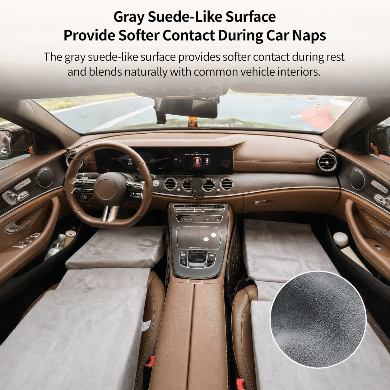 No-Inflation Car Front Seat Sleeping Pad – 1-Seat Leveling Pad for Naps | Traverseon