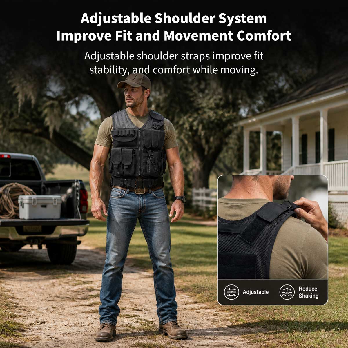 600D Tactical MOLLE Vest – Adjustable 3.09 lb Mesh Loadout | Traverseon