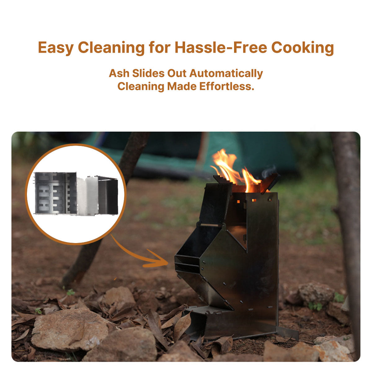 Portable Rocket Stove – Detachable Wood-Burning for Camping | Traverseon