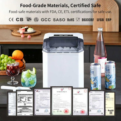 Countertop Ice Maker 6min Fast Ice - Dual Size Ice Auto Clean Portable | Traverseon