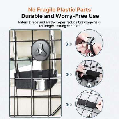 Adjustable Dog Car Barrier – Foldable Metal Pet Divider | Traverseon