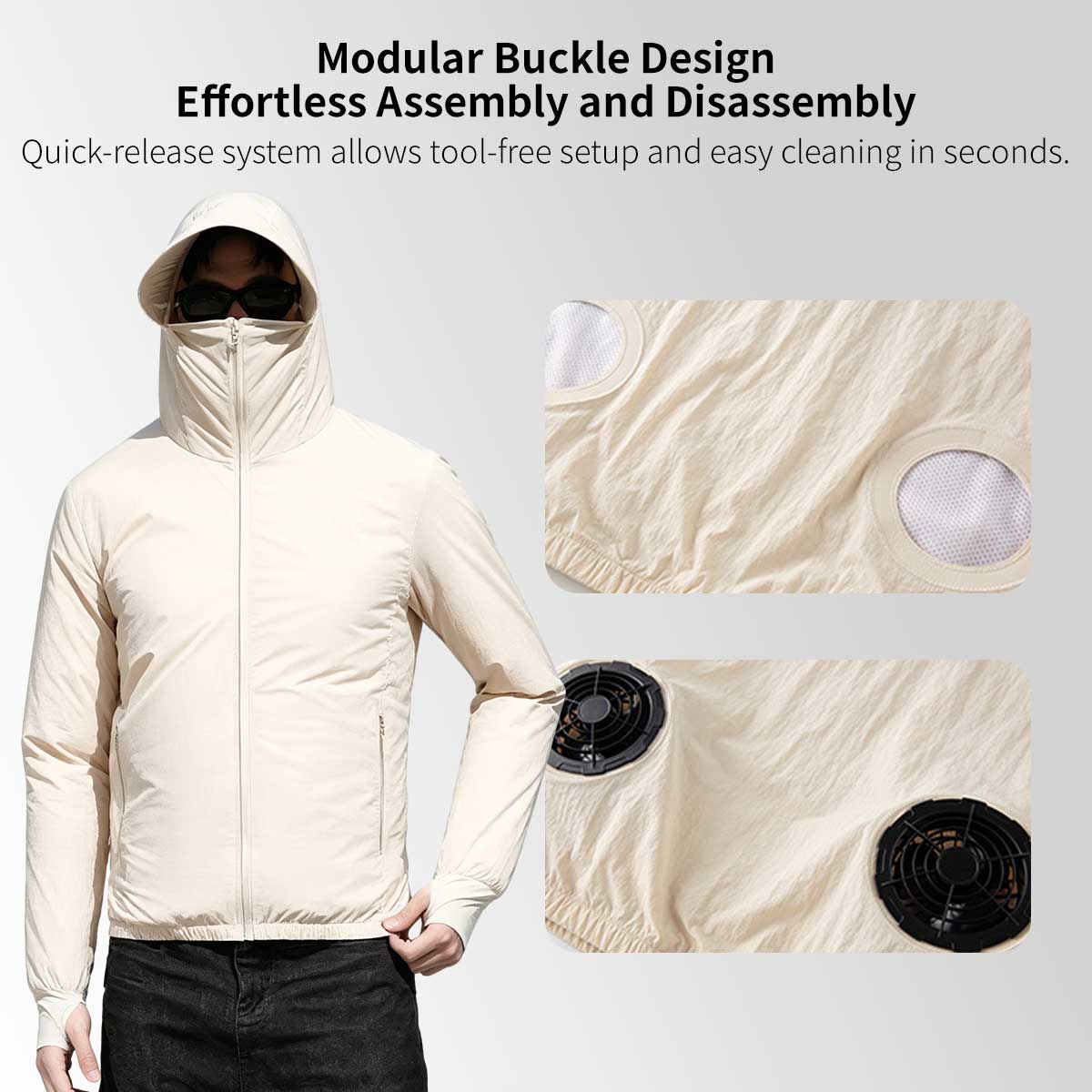 Cooling Fan Sun Protection Jacket – UPF50+ USB Outdoor Hoodie | Traverseon