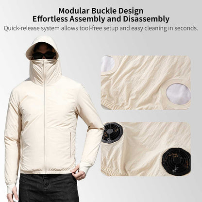 Cooling Fan Sun Protection Jacket – UPF50+ USB Outdoor Hoodie | Traverseon