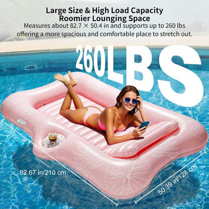 82.7" Inflatable Pool Float with Built-In Cooler – Water Lounger | Traverseon