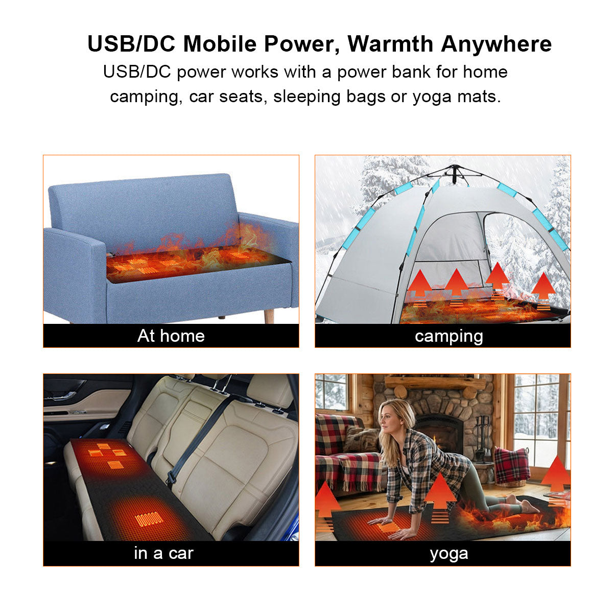 Heated Yoga Pad – USB Powered Electric Camping Sleeping Mat for Home & Outdoor | Traverseon