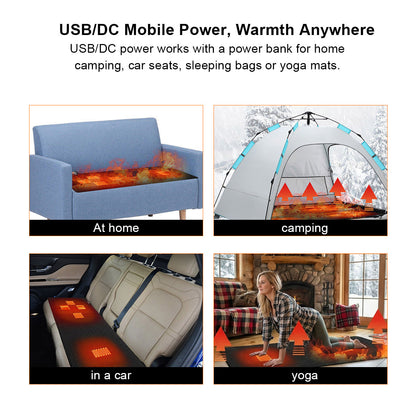 Heated Yoga Pad – USB Powered Electric Camping Sleeping Mat for Home & Outdoor | Traverseon