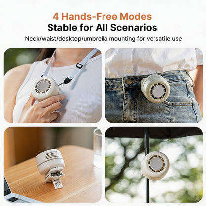 Portable Neck Cooling Fan – 1800mAh 3-Speed Icy Semiconductor Fan Outdoor | Traverseon