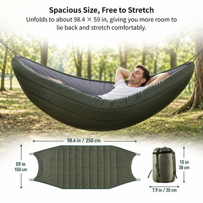 Camping Hammock Underquilt – 41–59°F, 2.76 lb Windproof Quilt | Traverseon