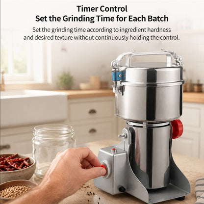 Electric Grain Grinder – 800g–2000g Swing-Type Spice & Herb Mill | Traverseon