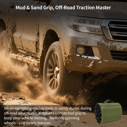 Car Traction Mat – 10-Ton Load, Tool-Free Recovery , Multi-Size for Car/Truck/SUV/RV Camping | Traverseon