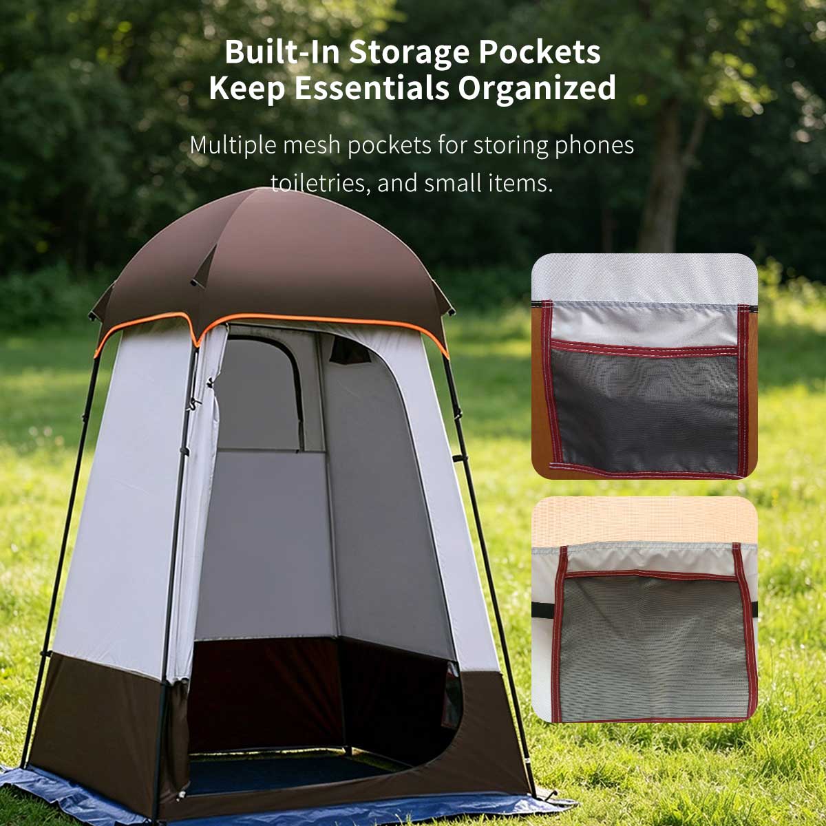 Outdoor Privacy Shower Tent – Waterproof UV-Resistant Changing Shelter with Floor & Hook | Traverseon