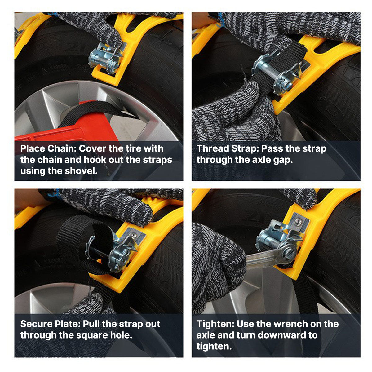 Winter Tire Snow Chain - No Jack Easy Install All-Terrain Traction