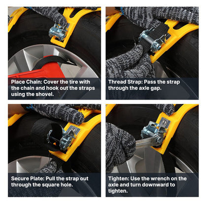 Winter Tire Snow Chain - No Jack Easy Install All-Terrain Traction