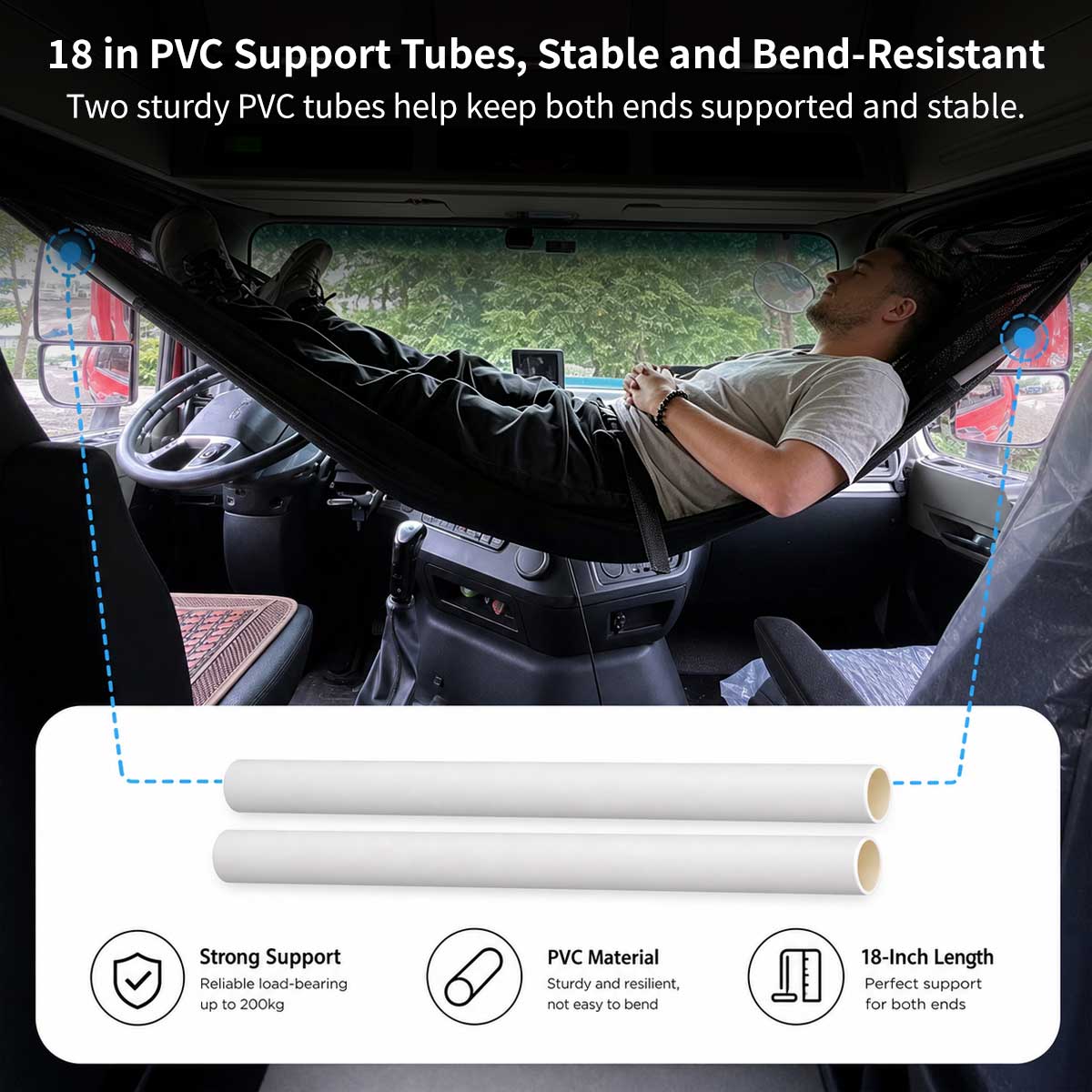 Truck Cab Hammock – 330 lb Adjustable Semi Truck Rest Bed | Traverseon