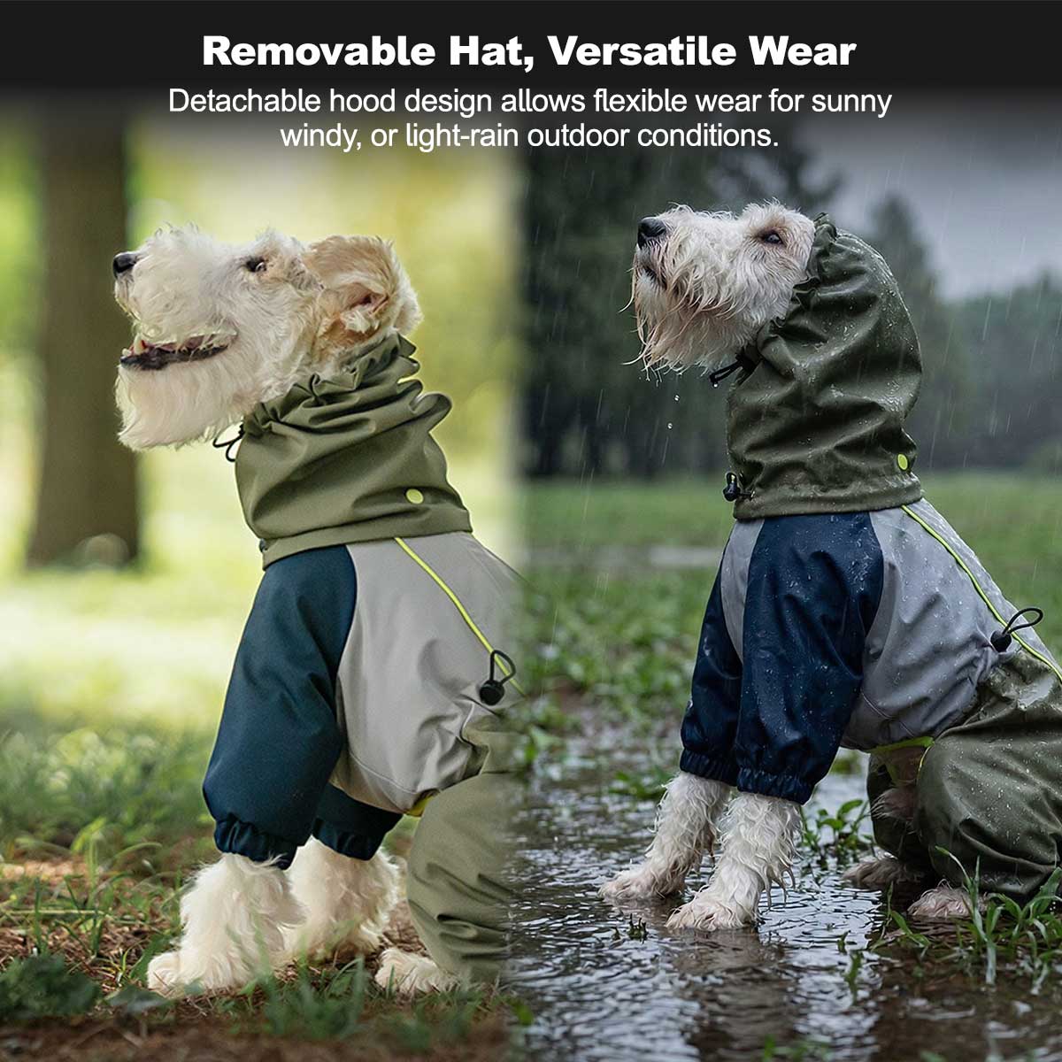 4-Leg Pet Outdoor Jacket, 3-in-1 Waterproof Windproof Reflective Warm Coat | Traverseon