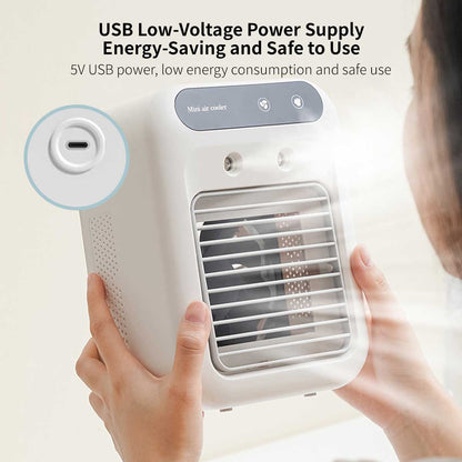 Desktop Evaporative Air Cooler – USB Mist Cooling Fan with Humidifier | Traverseon