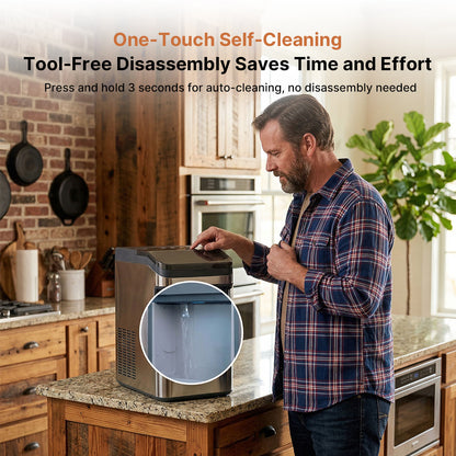 Countertop Ice Maker – 37Lbs 6Min Ice Auto-Clean Portable RV Camping | Traverseon