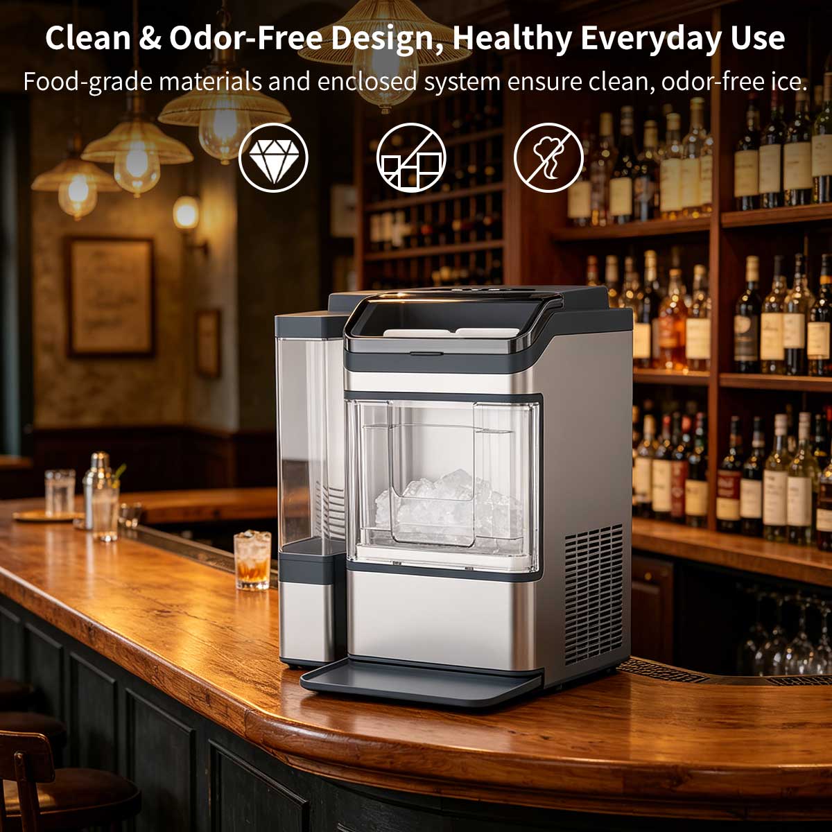 Commercial Portable Ice Maker – 17KG/38LB Fast Self-Clean Countertop Ice Machine | Traverseon