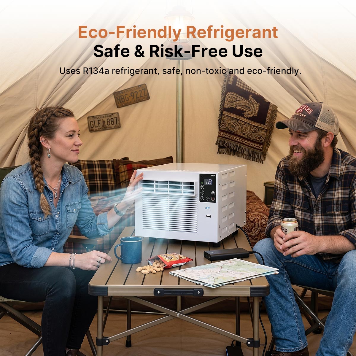 Portable Camping Air Conditioner – 2000BTU Plug-in Mini AC for Tent RV | Traverseon