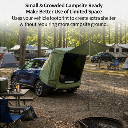Car Camping Tent-2-3 Person Leak-Resistant SUV Tailgate Tent with Rear Awning | Traverseon