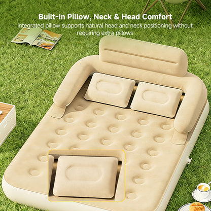 Air Mattress – Inflatable Bed Twin/Double Backrest Camping Outdoor | Traverseon