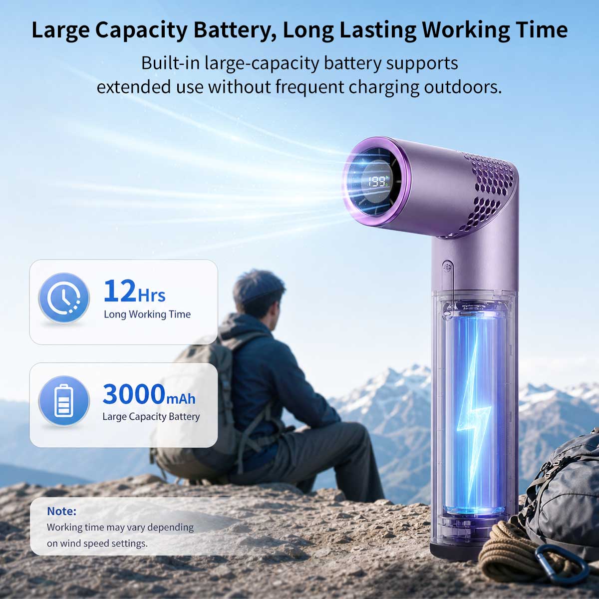 Portable Handheld Fan – 3000mAh 199-Speed Lipstick Mini Fan | Traverseon