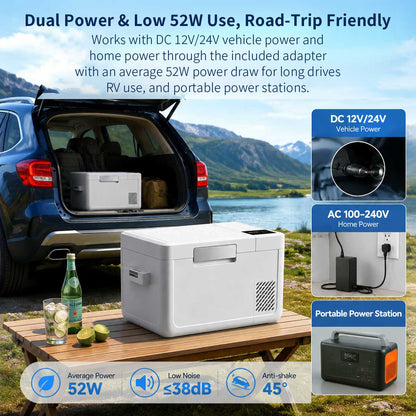 25L/26 Qt 12V/24V Portable Car Fridge with Ice Maker | Traverseon