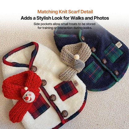 Plaid Coral Fleece Dog Vest – Warm Soft Two-Leg Pet Jacket XS–6XL | Traverseon