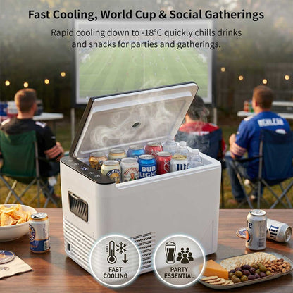 Compressor Car Refrigerator – -18°C Portable Freezer Cooler for Car, RV & Camping | Traverseon